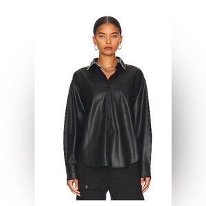 NWT PISTOLA Sloane Oversized Button Down Shirt in Slate Black